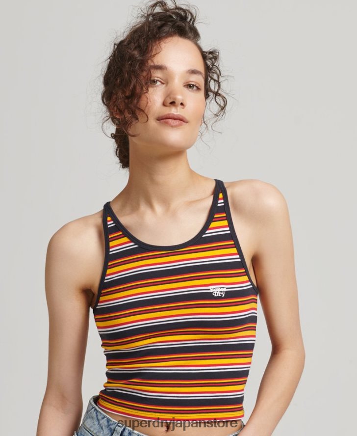 ヴィンテージカリストライプベスト 女性 Superdry 衣類 海軍 2J62PZ2985