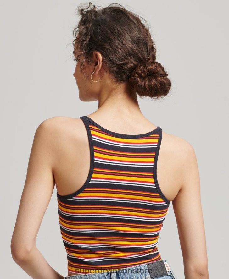 ヴィンテージカリストライプベスト 女性 Superdry 衣類 海軍 2J62PZ2985