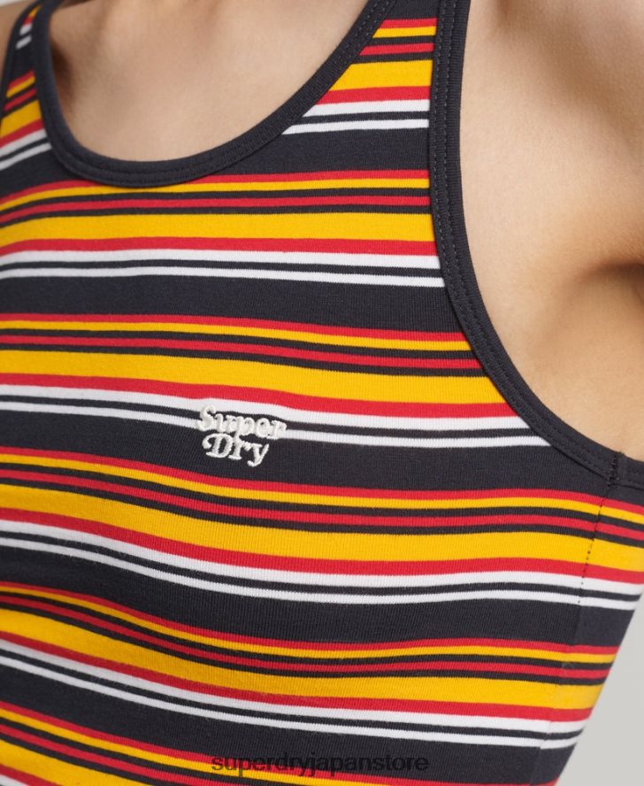 ヴィンテージカリストライプベスト 女性 Superdry 衣類 海軍 2J62PZ2985