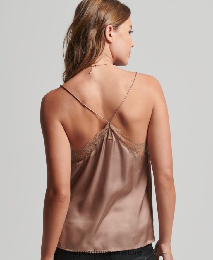サテンキャミトップ 女性 Superdry 衣類 茶色 2J62PZ2991