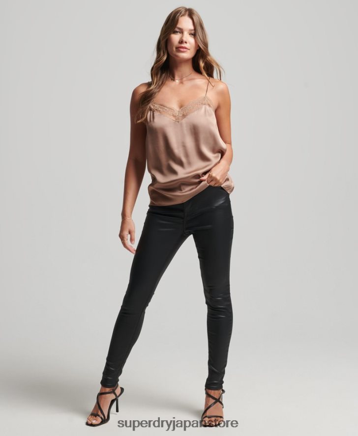 サテンキャミトップ 女性 Superdry 衣類 茶色 2J62PZ2991