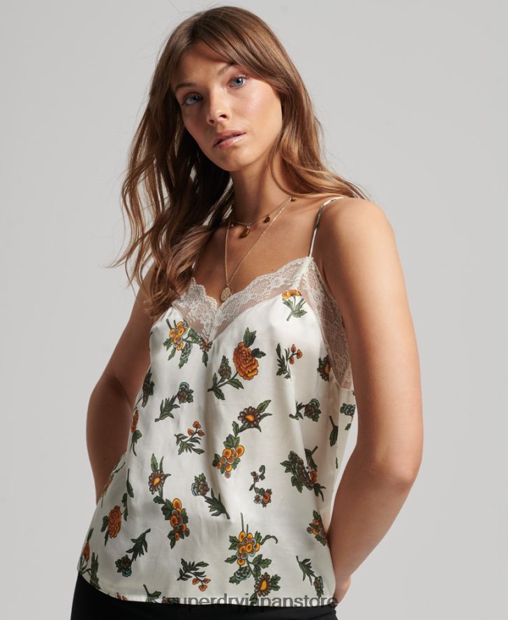 サテンキャミトップ 女性 Superdry 衣類 白 2J62PZ2995