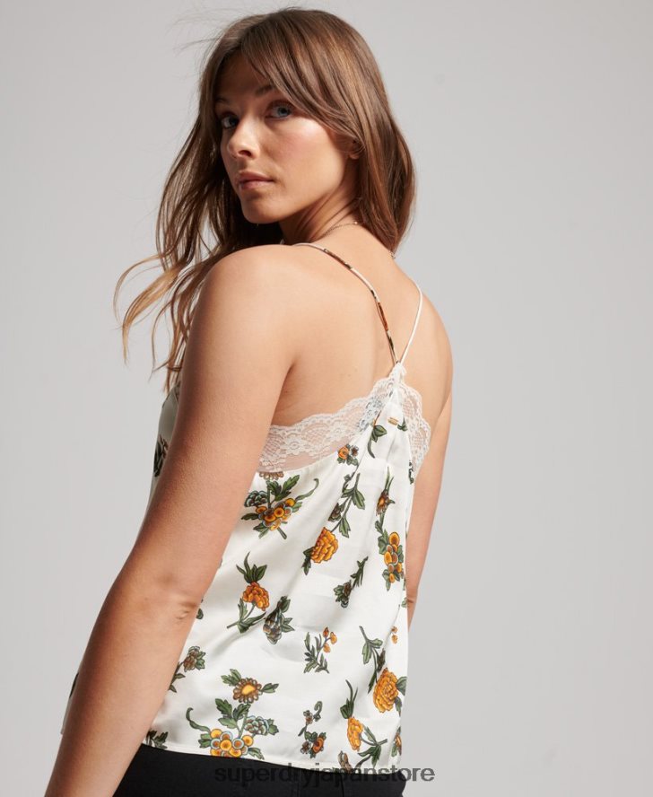 サテンキャミトップ 女性 Superdry 衣類 白 2J62PZ2995