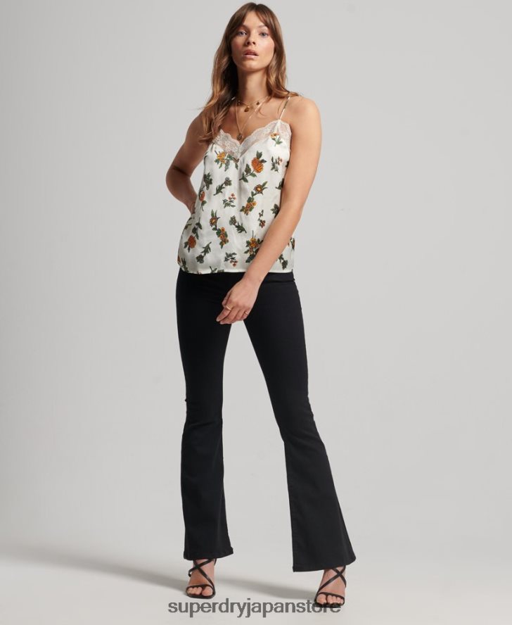 サテンキャミトップ 女性 Superdry 衣類 白 2J62PZ2995