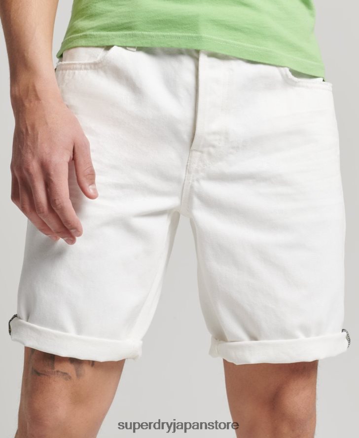 オーガニックコットン ヴィンテージストレートショート 男性 Superdry 衣類 白 2J62PZ300