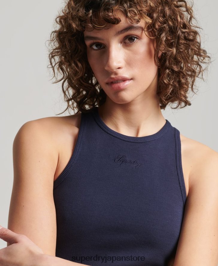 欠かせないタンクトップ 女性 Superdry 衣類 海軍 2J62PZ3000
