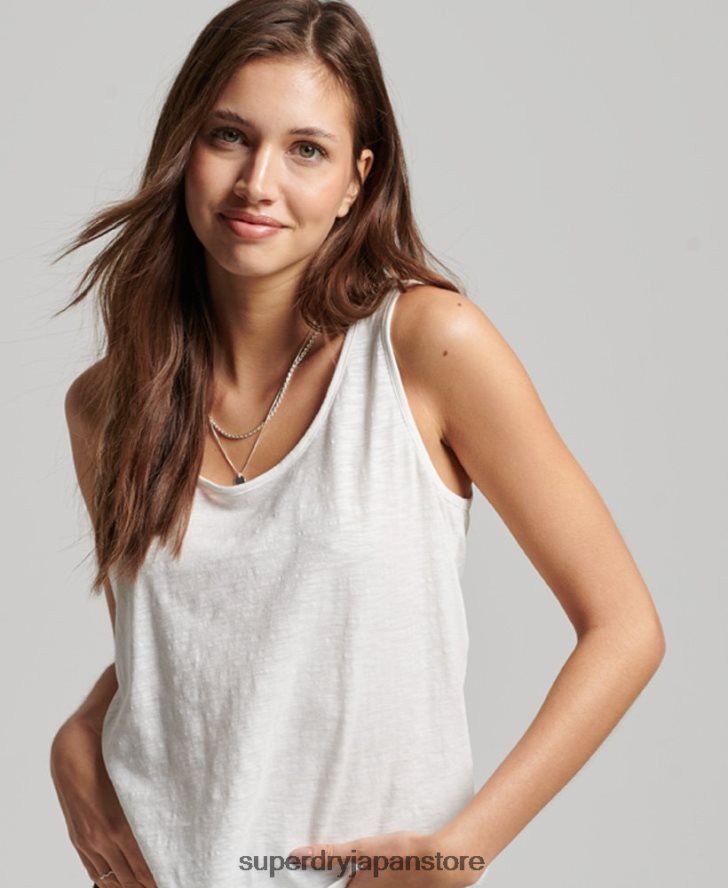 スタジオジャージタンクトップ 女性 Superdry 衣類 白 2J62PZ3006