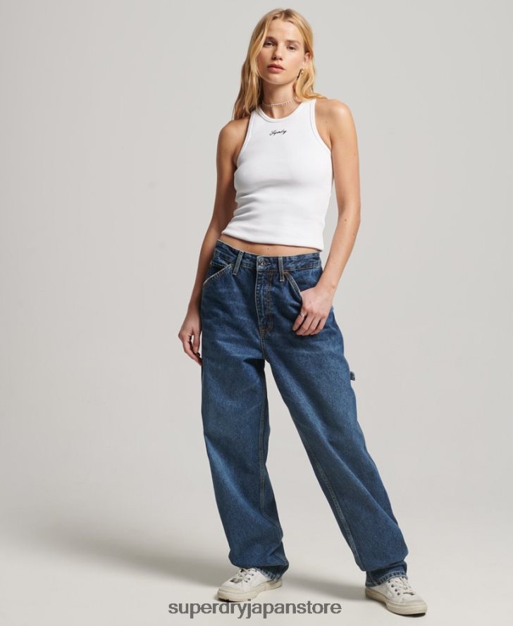 欠かせないタンクトップ 女性 Superdry 衣類 白 2J62PZ3008