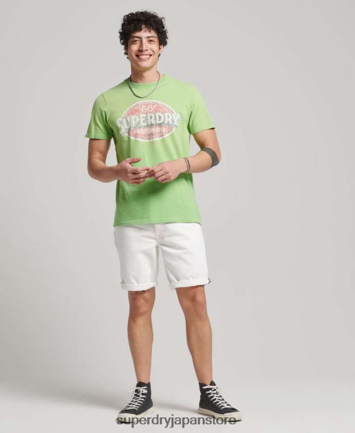 オーガニックコットン ヴィンテージストレートショート 男性 Superdry 衣類 白 2J62PZ300