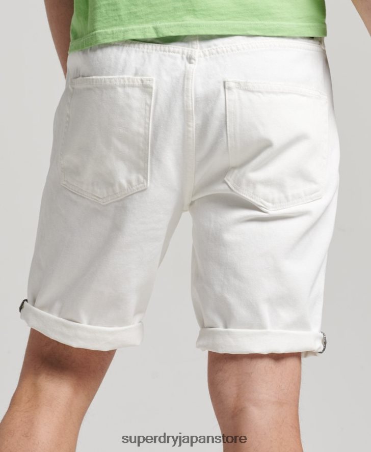 オーガニックコットン ヴィンテージストレートショート 男性 Superdry 衣類 白 2J62PZ300