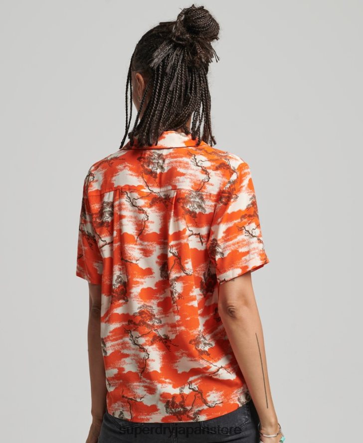 ヴィンテージリビアシャツ 女性 Superdry 衣類 赤 2J62PZ3012