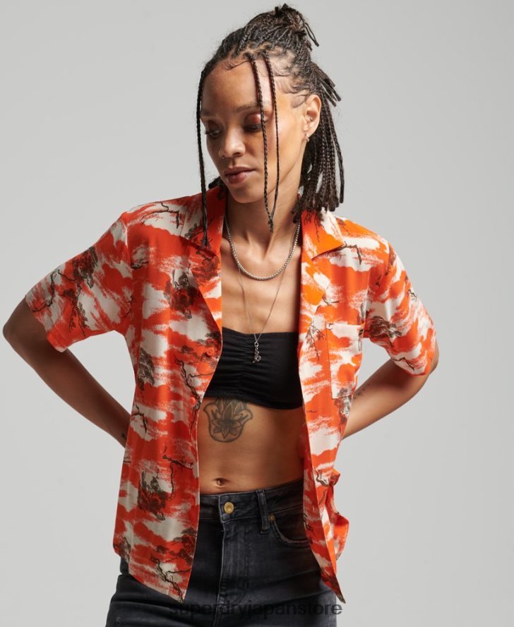ヴィンテージリビアシャツ 女性 Superdry 衣類 赤 2J62PZ3012