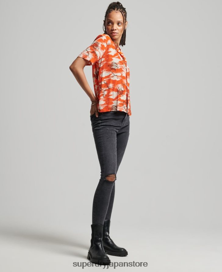 ヴィンテージリビアシャツ 女性 Superdry 衣類 赤 2J62PZ3012