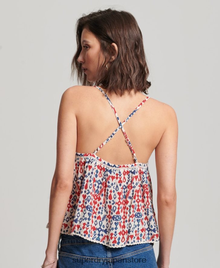 ティアードキャミトップ 女性 Superdry 衣類 赤 2J62PZ3013