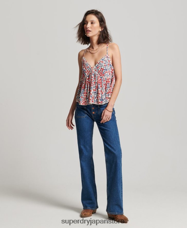 ティアードキャミトップ 女性 Superdry 衣類 赤 2J62PZ3013