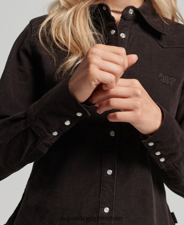 コードウエスタンシャツ 女性 Superdry 衣類 茶色 2J62PZ3015