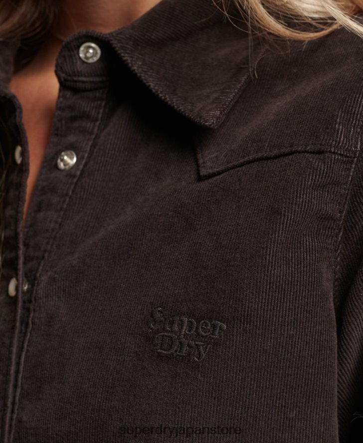 コードウエスタンシャツ 女性 Superdry 衣類 茶色 2J62PZ3015