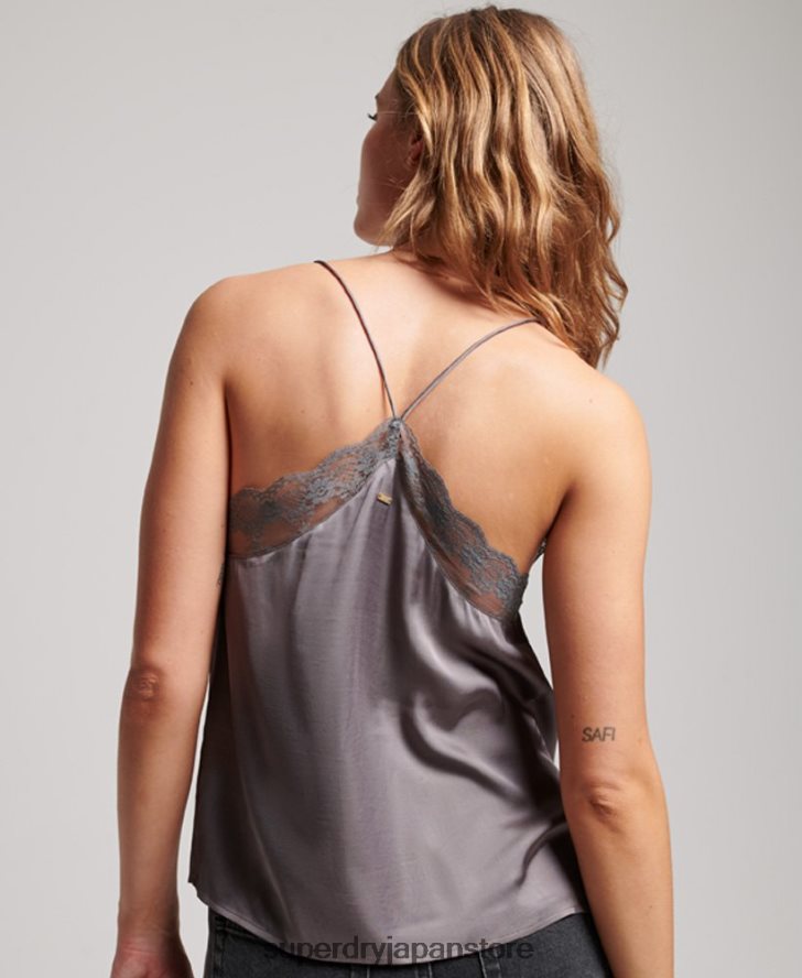 サテンキャミトップ 女性 Superdry 衣類 グレー 2J62PZ3017
