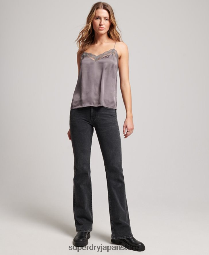 サテンキャミトップ 女性 Superdry 衣類 グレー 2J62PZ3017