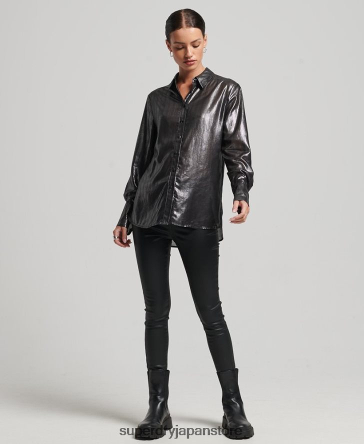 スパークルレックスシャツ 女性 Superdry 衣類 黒 2J62PZ3026