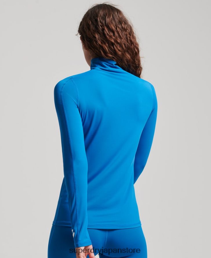 ハーフジップベースレイヤートップ 女性 Superdry 衣類 青 2J62PZ3031