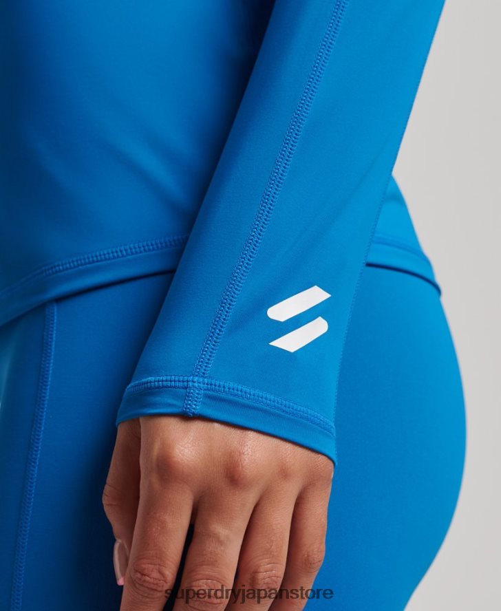 ハーフジップベースレイヤートップ 女性 Superdry 衣類 青 2J62PZ3031