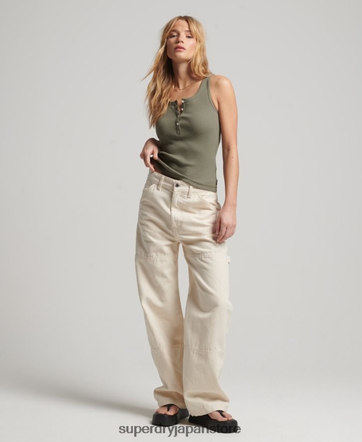 ボタンダウンベストトップ 女性 Superdry 衣類 緑 2J62PZ3032