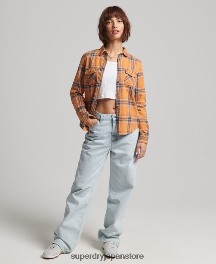 オーガニックコットン クラシック ランバージャック シャツ 女性 Superdry 衣類 黄色 2J62PZ3033