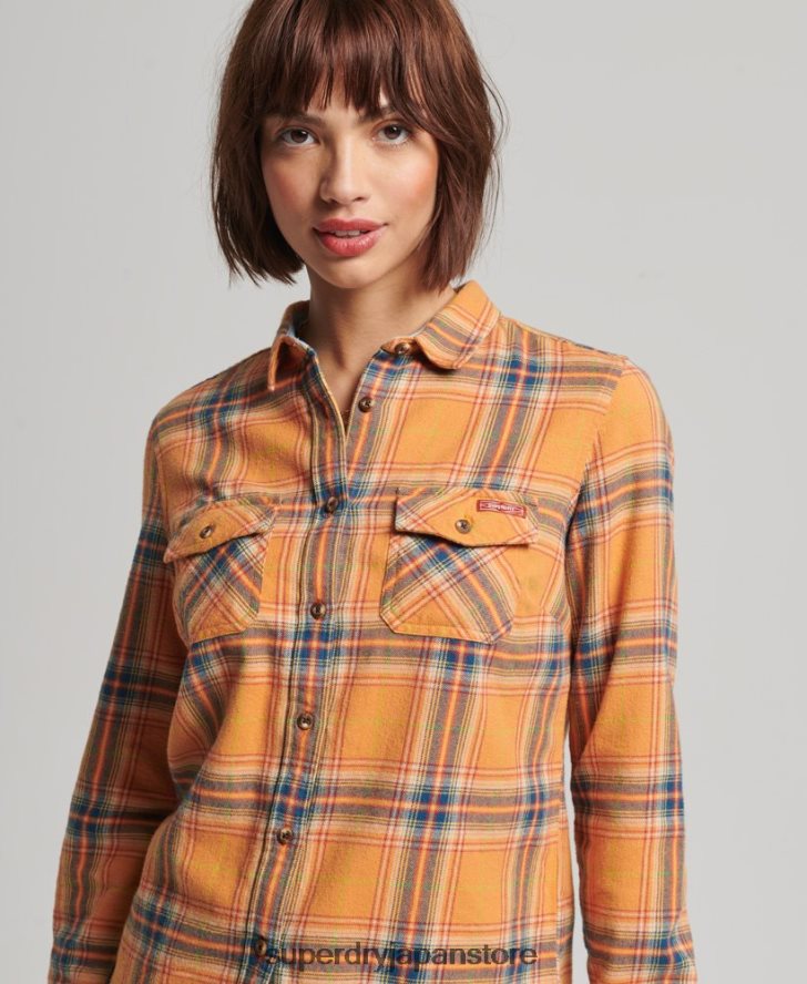 オーガニックコットン クラシック ランバージャック シャツ 女性 Superdry 衣類 黄色 2J62PZ3033