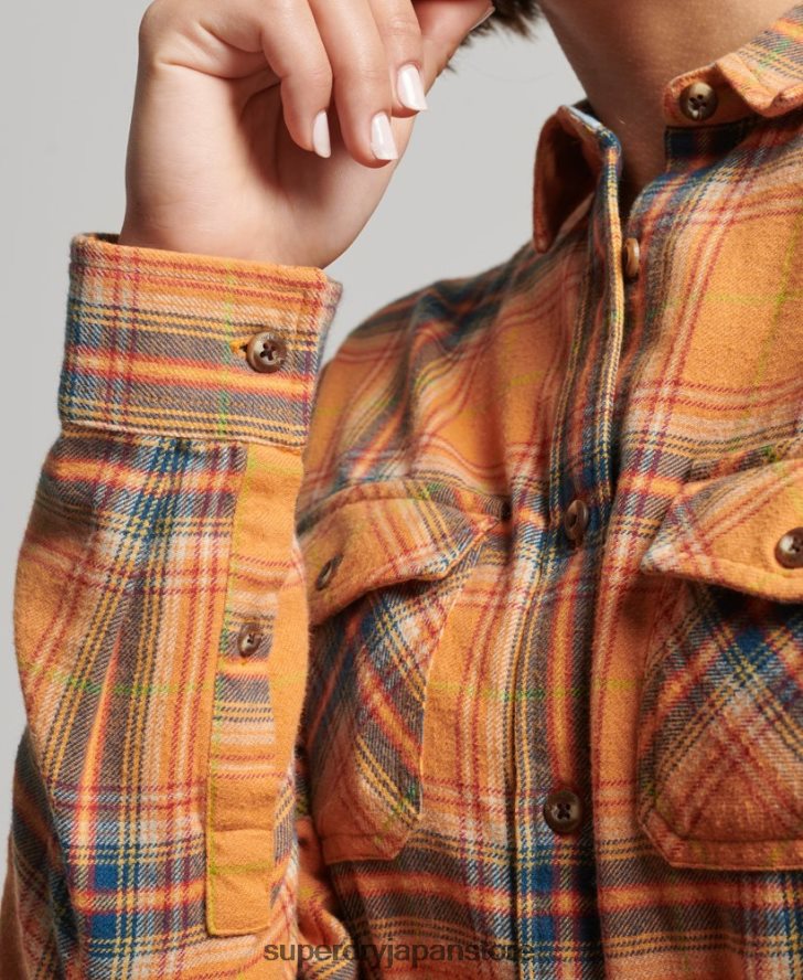 オーガニックコットン クラシック ランバージャック シャツ 女性 Superdry 衣類 黄色 2J62PZ3033
