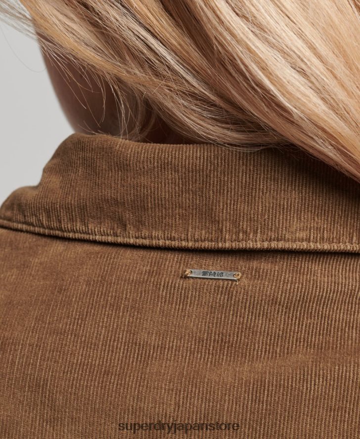 コードウエスタンシャツ 女性 Superdry 衣類 茶色 2J62PZ3038