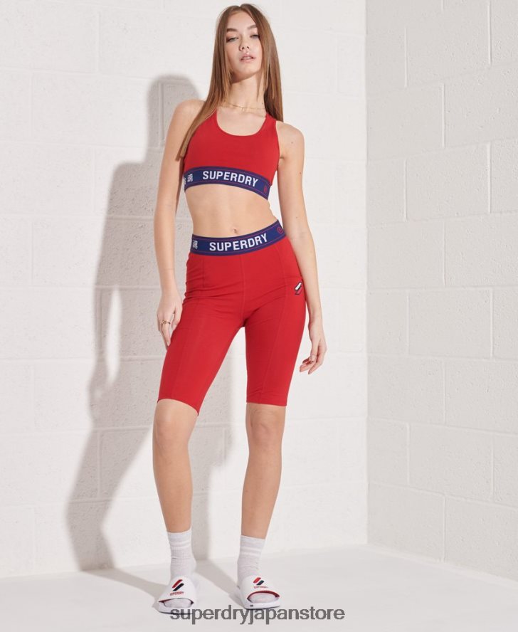 スポーツスタイルのエッセンシャルクロップトップ 女性 Superdry 衣類 赤 2J62PZ3039
