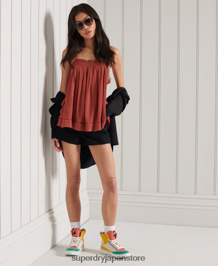 アラナキャミトップ 女性 Superdry 衣類 オレンジ 2J62PZ3044