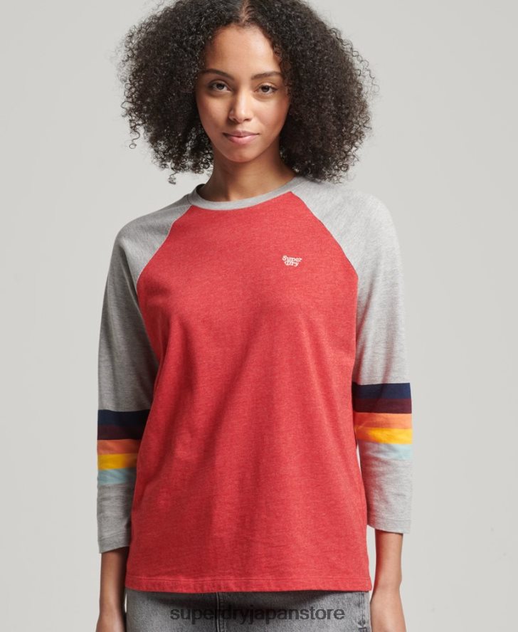 ヴィンテージカリストライプラグラントップ 女性 Superdry 衣類 赤 2J62PZ3047