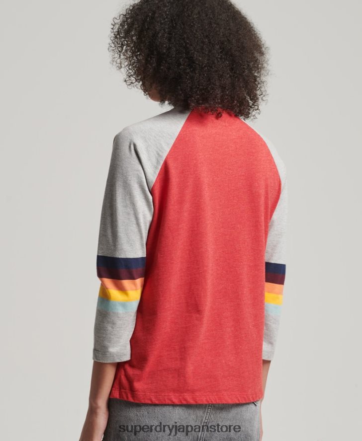 ヴィンテージカリストライプラグラントップ 女性 Superdry 衣類 赤 2J62PZ3047