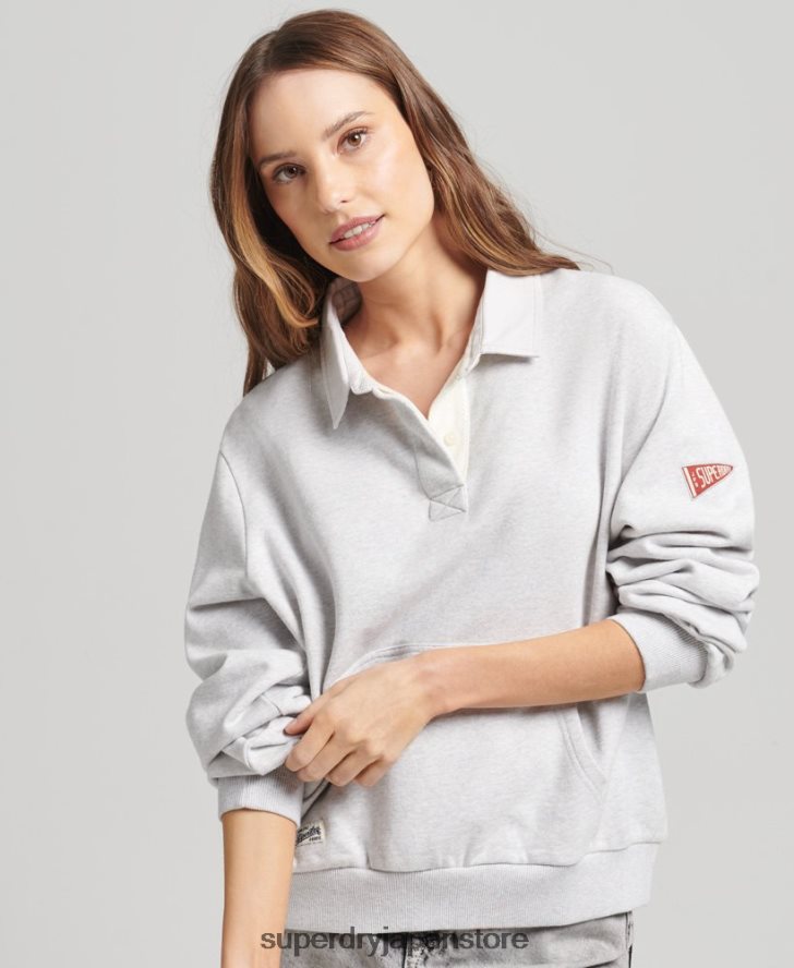 ヴィンテージラグビースウェットシャツ 女性 Superdry 衣類 ライトグレー 2J62PZ3052