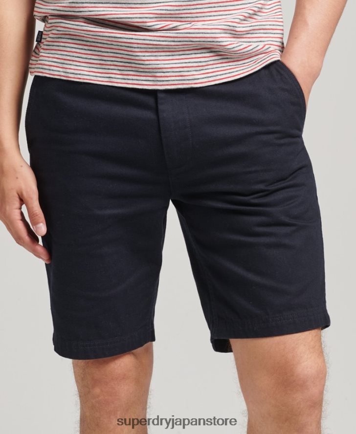 ヴィンテージオフィサーチノショーツ 男性 Superdry 衣類 海軍 2J62PZ306