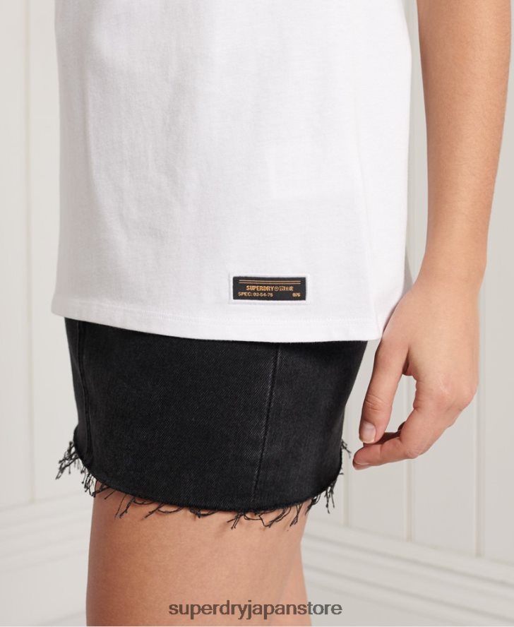ミリタリーロゴベスト 女性 Superdry 衣類 白 2J62PZ3060