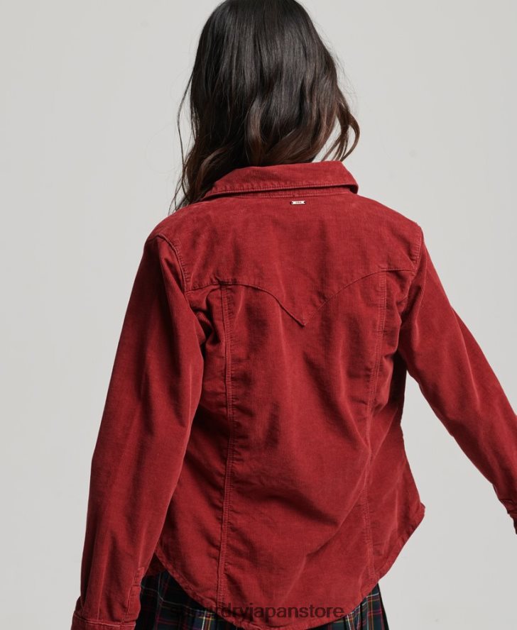 コードウエスタンシャツ 女性 Superdry 衣類 赤 2J62PZ3062