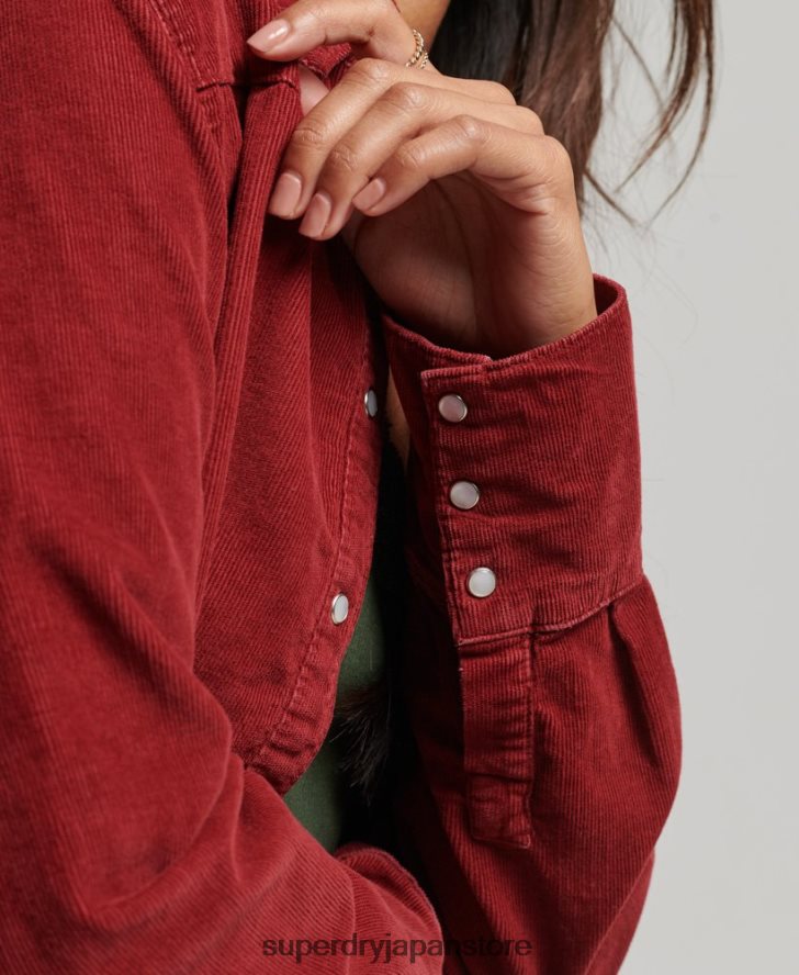 コードウエスタンシャツ 女性 Superdry 衣類 赤 2J62PZ3062
