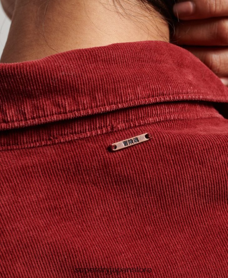 コードウエスタンシャツ 女性 Superdry 衣類 赤 2J62PZ3062
