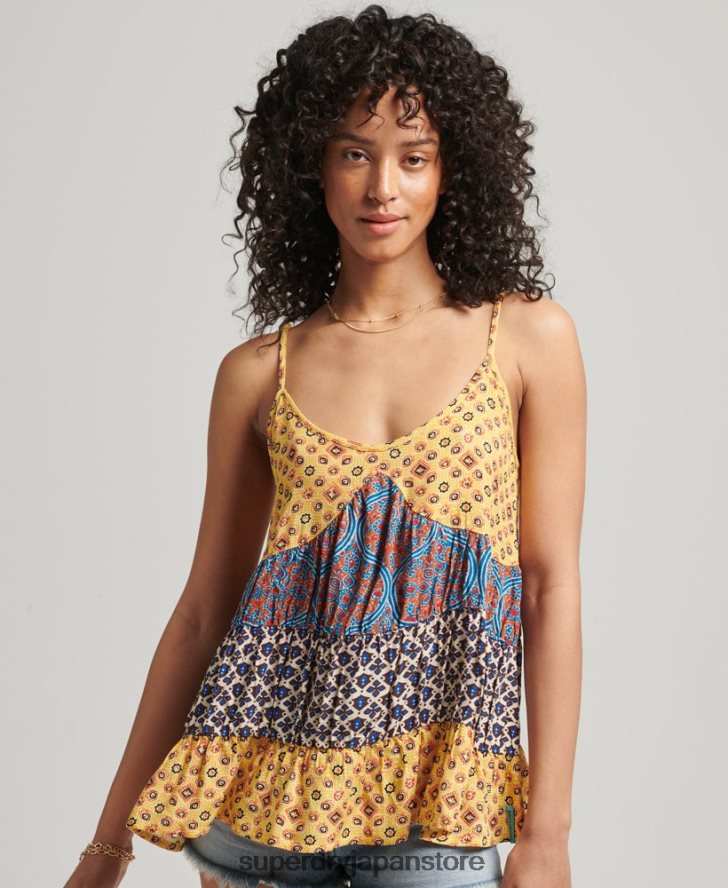 ヴィンテージ ティアード キャミトップ 女性 Superdry 衣類 金 2J62PZ3063