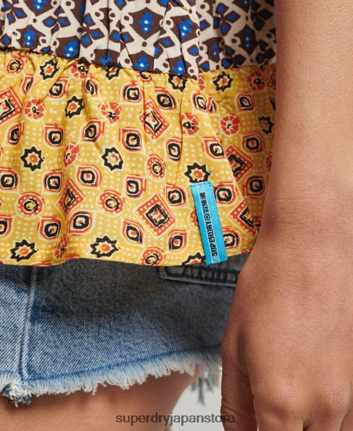 ヴィンテージ ティアード キャミトップ 女性 Superdry 衣類 金 2J62PZ3063