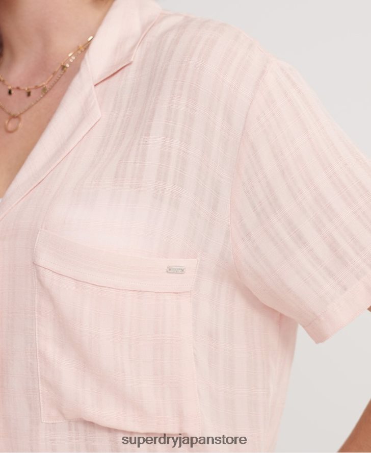 フルールリゾートシャツ 女性 Superdry 衣類 ピンク 2J62PZ3065