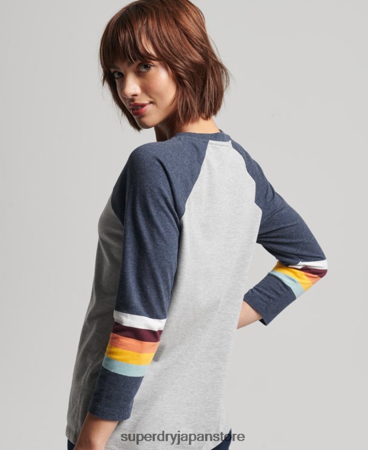 ヴィンテージカリストライプラグラントップ 女性 Superdry 衣類 ライトグレー 2J62PZ3072