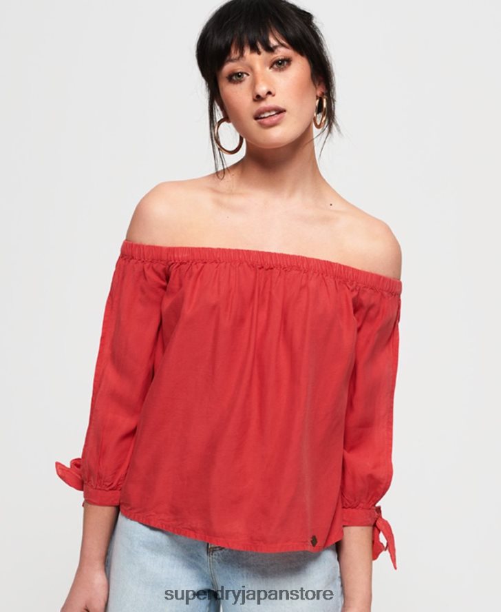 ヘレナトップ 女性 Superdry 衣類 赤 2J62PZ3075