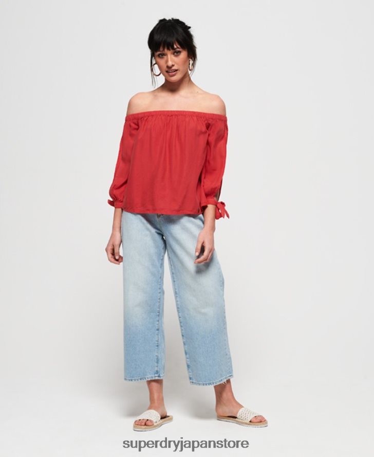 ヘレナトップ 女性 Superdry 衣類 赤 2J62PZ3075