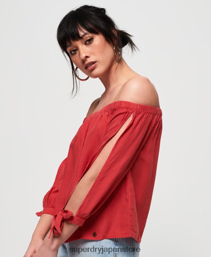 ヘレナトップ 女性 Superdry 衣類 赤 2J62PZ3075