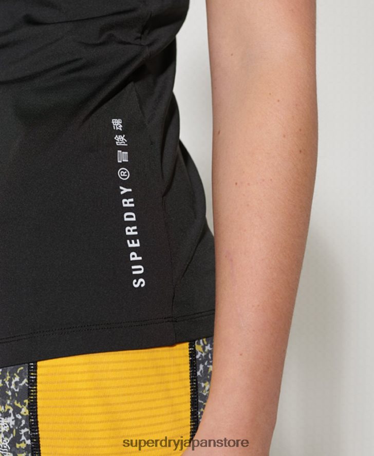 トレーニングストラップタンクトップ 女性 Superdry 衣類 黒 2J62PZ3077