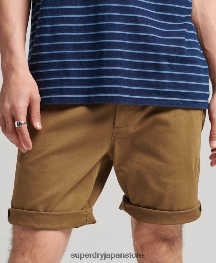 ヴィンテージオフィサーチノショーツ 男性 Superdry 衣類 茶色 2J62PZ308